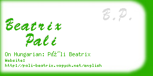 beatrix pali business card